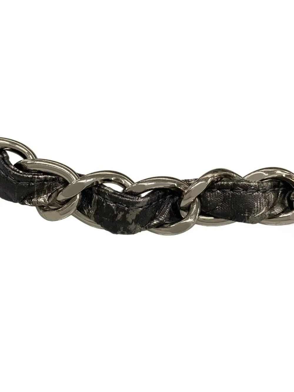 Chanel Tote Melrose Cabas Black Silver Chain